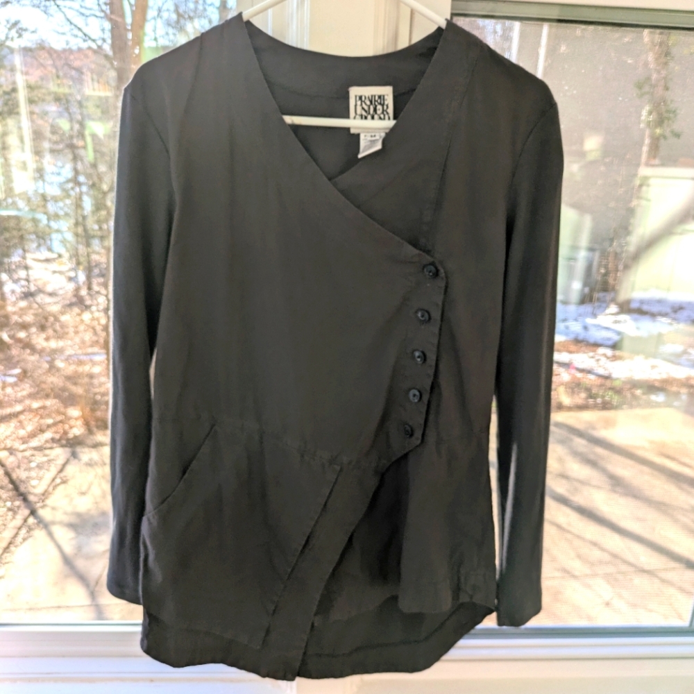 Prairie underground charcoal asymmetrical tunic jacket